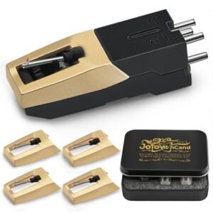 JoTownCand Kit de cartucho de agulha e toca-discos 5 peças, caneta de substituição para Crosley Victrola ION, ponta de diamante elíptico com cartucho de ímã móvel, som de alta fidelidade, baixo (Equipamentos)