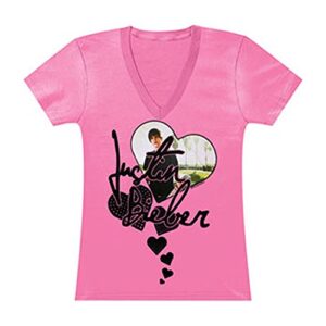 Bravado Camiseta juvenil Justin Bieber-Hearts 7-16, Rosa choque, XG (CDs)