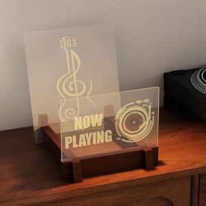 DZMDZM Rack de armazenamento de discos de vinil de madeira com 40 LP– Suporte de disco de madeira para álbuns de vinil marrom (Equipamentos)