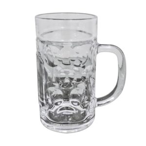 Caneca Alemã de Vidro Grosso para Chopp/Cerveja, 1200ml, Transparente, 19.5cm Altura, Modelo Alemã (Cervejas)