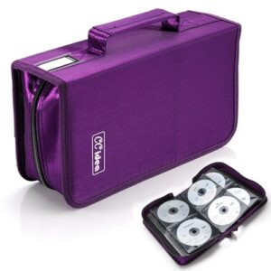 Suporte de capa de CD/DVD com capacidade para 128 unidades, armazenamento, fichário da CCidea (roxo) (CDs)