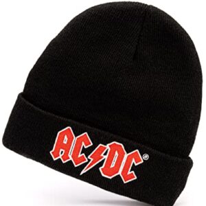 AC/DC Gorro unissex masculino feminino preto tricotado faixa de lã chapéu tamanho único, Preto, Tamanho �nico (CDs)