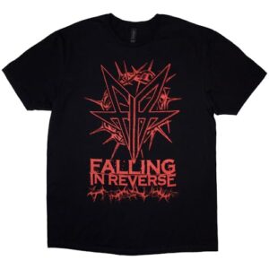 Camiseta com logotipo da banda Falling in Reverse Thorns, Preto, GG (CDs)