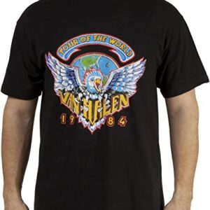 FEA Camiseta masculina Van Halen 1984 Tour Of The World, Preto, P (CDs)