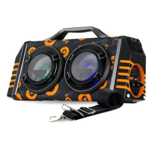 Caixa de Som Bluetooth Portátil Xtrad XDG 37 com Som Potente e Função Mãos Livres Sistema Ativo sem Amplificador Ideal para Casa DJs Eventos e Área Externa (Laranja) (Equipamentos)
