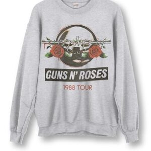 1988 Tour Guns N' Roses Flea Market Fleece, Cinza, PP (Discos de Vinil)