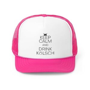 Teegarb Letter Blanket Hilarious Keep Calm and Drink Kölsch Bebidas Alcoólicas Alcoólicas Fermentação Bonés de Caminhoneiro, rosa, Tamanho �nica (Cervejas)