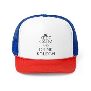 Teegarb Letter Blanket Hilarious Keep Calm and Drink Kölsch Bebidas Alcoólicas Alcoólicas Fermentação Bonés de Caminhoneiro, Azul/vermelho, Tamanho �nica (Cervejas)