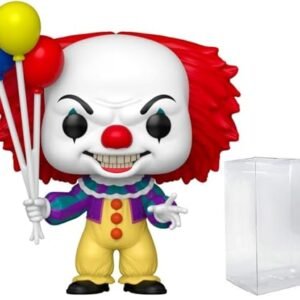 POP Funko Stephen King's It – Boneco de vinil Pennywise com balões de 1990 (com capa protetora compatível), multicolorido, 9 cm (Discos de Vinil)