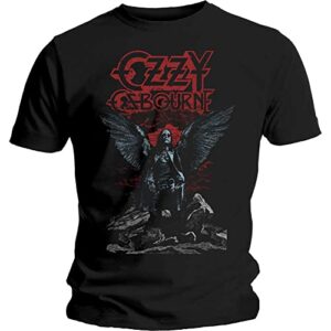Ozzy Osbourne Camiseta masculina preta Angel Wings, Preto, M (CDs)