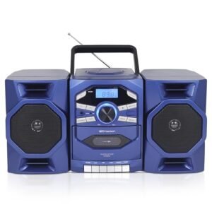 Emerson Boombox estéreo portátil EPB-4000 para CD e cassete com rádio AM/FM, azul (CDs)