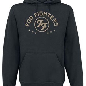 Foo Fighters Moletom com capuz unissex com estrelas arqueadas preto, Preto, G (CDs)