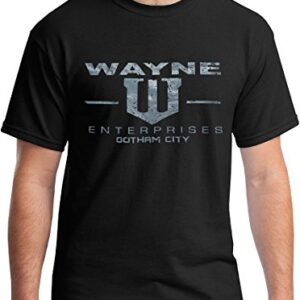Camiseta Wayne Enterprises - Estampa prata metálica vintage, Preto Jet, M (CDs)