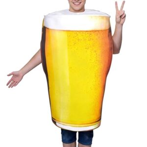 Fantasia de Cerveja para Homens - Roupa Macia Divertida de Caneca de Cerveja - Roupa de Fantasia de Copo de Bebida Alcoólica - para Homens Mulheres Adultos Cosplay Festa de Bar Feriado Eventos de Palc (Cervejas)