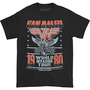 Camiseta masculina Van Halen Invasion Tour '80 preta, Preto, G (CDs)
