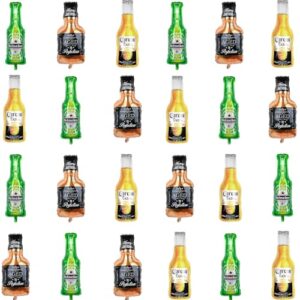 24 minibalões de garrafa de champanhe, garrafa de uísque, balões de alumínio, balão de vidro de champanhe, balões de cerveja para decoração de festa de aniversário de casamento, dia dos namorados (Cervejas)