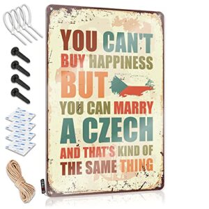 BRACKLIN Sinais de metal para bar You Can'T Buy Happiness But Can Marry A Czech Sign Funny Man Cave Signs Funny Man Cave Signs (30 x 40 cm) (Cervejas)