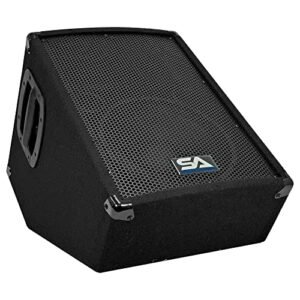 Seismic Audio - Sa-10Mt-Pw Monitor De Palco/Piso 10" Com Alimentação Bidirecional E Estilo Cunha Corneta Titânio 250 Watts Rms Som Ativo Para Pa/Dj, Palco, Estúdio Ao Vivo (Equipamentos)