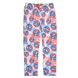 Bioworld Grateful Dead Calça de pijama masculina Allover Steal Your Face Logo Tie Dye, Multicolorido., P (CDs)