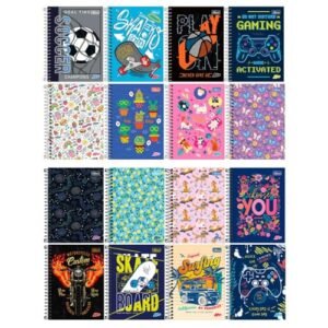 Caderneta Espiral 1/8 Cd 96 Folhas D+ Feminina/Masculino, Tilibra, Multicolor, 12,25X15,40CM, 283061 (CDs)