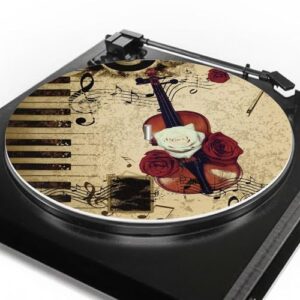 GLENLCWE Tapete retrô para toca-discos de 30,5 cm, tapete antiestático, antiderrapante, de feltro, tapete deslizante para melhor ajuste de som, vinil vintage (Equipamentos)