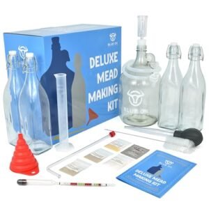 Blue Ox Brewing DELUXE Kit de fabricação de hidromel com garrafas de armazenamento, hidrômetro e nutrientes extras de levedura - Kit de fabricação de vinho de mel - Kit completo de hidromel - (Cervejas)