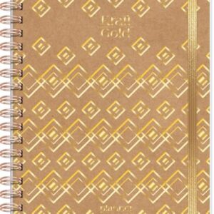Jandaia - Agenda Planner Neo 175x242mm CD 80 fls Datada Kraft Gold - 2026 (CDs)