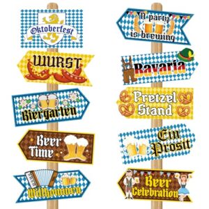 COCHIE Conjunto De 20 Placas Decorativas Para Oktoberfest, Placa De Jardim Para Biergarten Com Tema De Cerveja Alemã, Decoração Para Festas E Eventos Ao Ar Livre (Oktoberfest). (Cervejas)