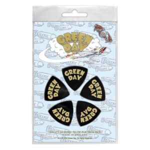 Conjunto de 5 palhetas de guitarra com logotipo Green Day Dookie com ponta tripla tamanho único (CDs)