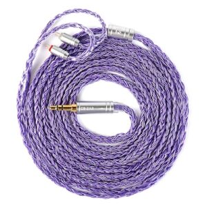 Kinboofi Cabo de monitor auricular de 2,0 m de comprimento, cabo IEM KBEAR ST24 Plus, fios de atualização de fone de ouvido HiFi banhados a prata 5N OCC, cabo de extensão de substituição de fone de (Equipamentos)