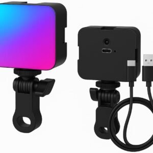 Luz LED RGB Portátil Recarregável Clip-On para Celular, Notebook, Webcam, Vídeos, Lives, Selfies, Reuniões, Iluminação Profissional com 3 Níveis de Brilho e 9 Cores Ajustáveis  .br: Eletrônicos