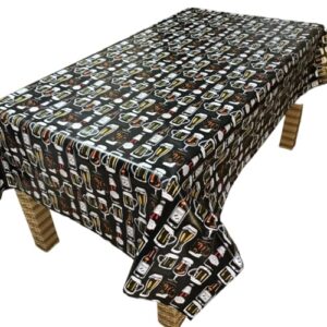 Genérico, Toalha Mesa PVC Térmica Cerveja Chopp Fundo Preto 2,20x1,40 (Cervejas)