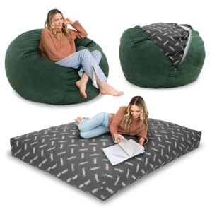 CordaRoy's Cadeira de veludo cotelê, cadeira conversível dobrável de pufe para cama, como visto no tanque de tubarões, floresta tropical - tamanho completo (CDs)