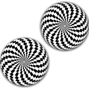 DJ One Pair Spin Spiral Checkered Hypnosis Scratch Pads 1200 Vinyl Memorabilia 30,5 cm Tapete deslizante para toca-discos Tapete de DJ x2 (Equipamentos)