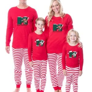 INTIMO MTV Conjunto de pijama familiar com logotipo de televisão e música de Natal, Adulto, GG (CDs)