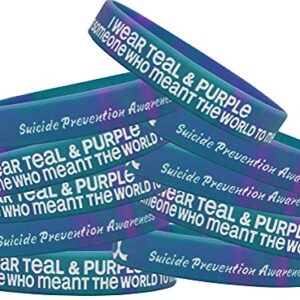 Bracelete de Pulseira Fight Like a Girl Suicide Prevention Awareness I Wear Teal & Roxo for Someone Who Meant The World to Me, Pacote com 10, Teal & Purple Tie-Dye, Unisex (CDs)