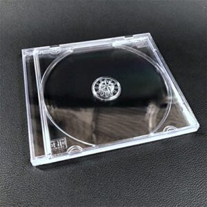 Caixa de disco de plástico transparente de peça única, caixa de CD espessa, caixa de disco de DVD, caixa organizadora de armazenamento (14,2 x 12,4 cm) (CDs)