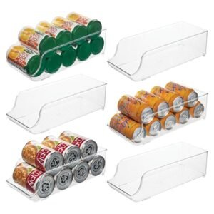 iDesign Dispensador de lata de refrigerante para geladeira ou despensa - Conjunto de 6 - Transparente - Feito nos EUA (Cervejas)