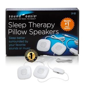 Sound Oasis Alto-falante de travesseiro duplo com controle de volume ideal MP3 ou zumbido (CDs)