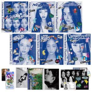 [New Jeans] 1st EP Album (Bluebook Ver. / Random) Log Book + Pin-Up Book + CD + Stickers + Photocards + Mini Poster + 3 Extra Photocards K-POP Sealed Album - NewJeans (CDs)