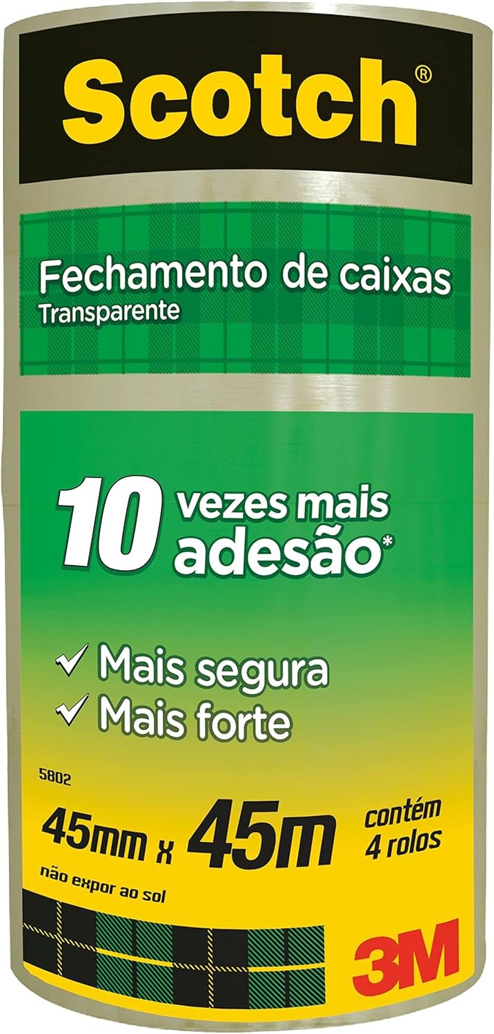 Scotch, 3M, Fita Empacotamento Transparente 45Mm X 45M 4 Unidades | .br