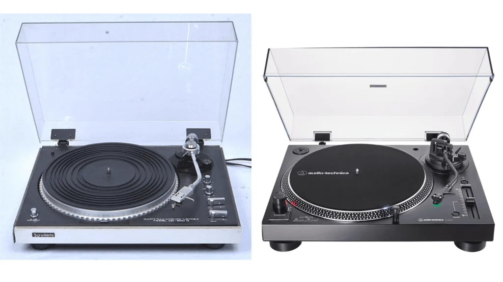 Foto: Gradiente DD100q e Audio-technica LP 120.