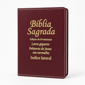 Bíblia Sagrada Promessas Letra Gigante Harpa Índice Vinho - João Ferreira de Almeida (Vinhos)