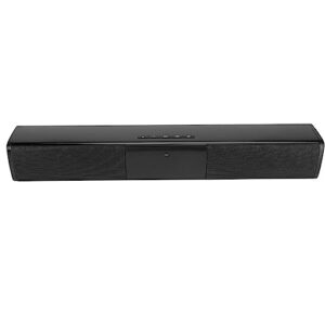 equlup Barra de som compacta, barra de som de TV, alto-falante estéreo Bluetooth, sem fio, sistema de som surround, cabo USB auxiliar de 3,5 mm, escritório em casa, fácil de usar, preto (Equipamentos)