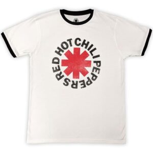 Camiseta masculina com logotipo Red Hot Chili Peppers branca, Branco, M (CDs)