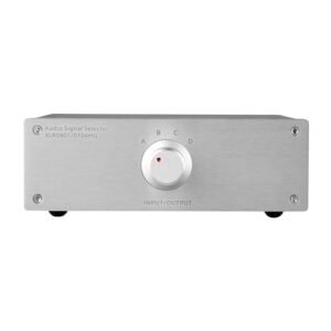 Hoozilic Seletor De Sinal De Áudio Xlr 4 Para 1 Para Amplificadores De Potência, Adequado Para Leitores De Cd, Decodificadores E Seleção De Estágios Pré E Pós-Amplificadores (Equipamentos)