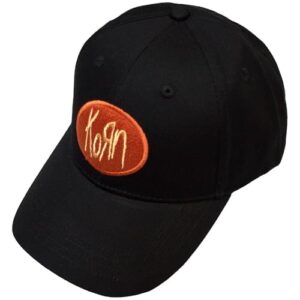 Rock Off officially licensed products Boné de beisebol com logotipo da banda oval Korn tamanho único preto (CDs)