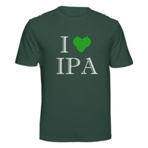 Camiseta Eu Amo Cerveja IPA 100% algodão Masculina Vermelha, Preto, Cáqui, Verde Musgo (BR, Alfa, G, Regular, Verde Musgo) (Cervejas)