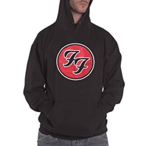 Foo Fighters Moletom com capuz Ff Band Logo oficial masculino preto, Preto, M (CDs)