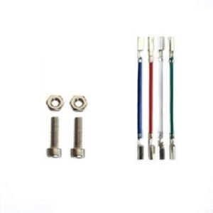 Kit de substituição de fios para toca-discos com parafusos e porcas para suporte de cabeça de toca-discos, fio estéreo para sistemas de áudio fonógrafo, conjunto de 4 fios, 2 parafusos e 2 porcas (Equipamentos)
